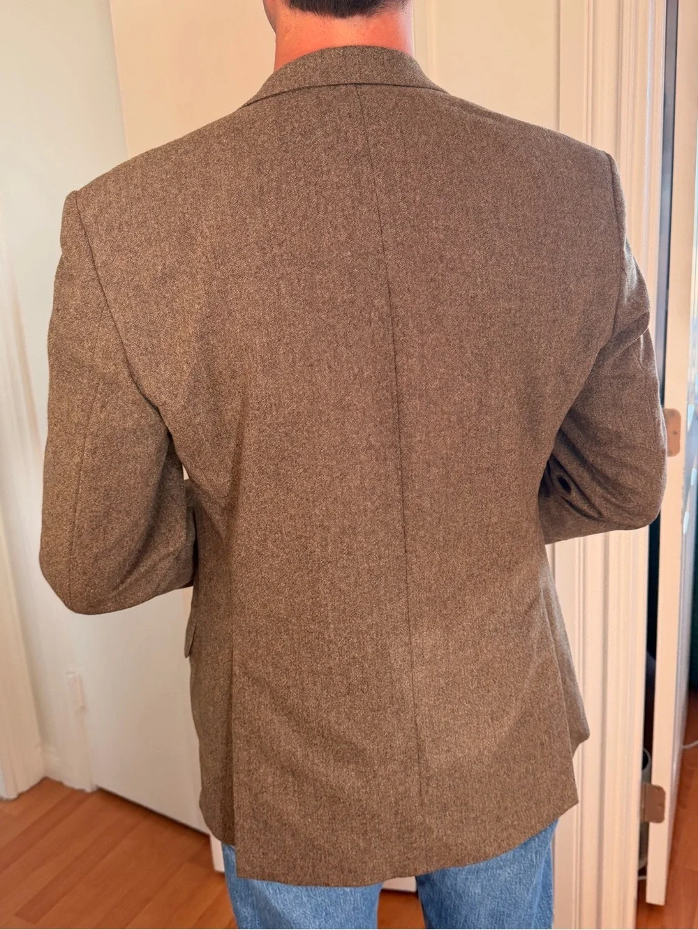 Classic Brown Wool Blend Men's Blazer (M)